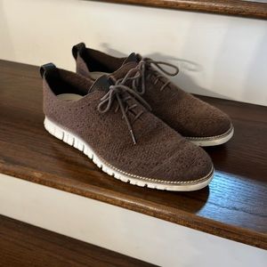 Cole Haan Zero Grand Brown Stitchlite Knit Wingtip Oxfords Men’s 8.5M